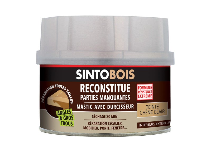 SINTOBOIS - Pâte à Bois - Rebouche Petit Trous - Chêne Moyen 250g