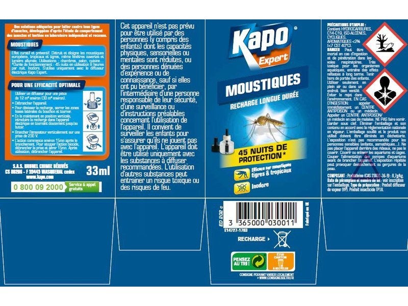 Diffuseur électrique liquide anti-moustiques KAPO Expert