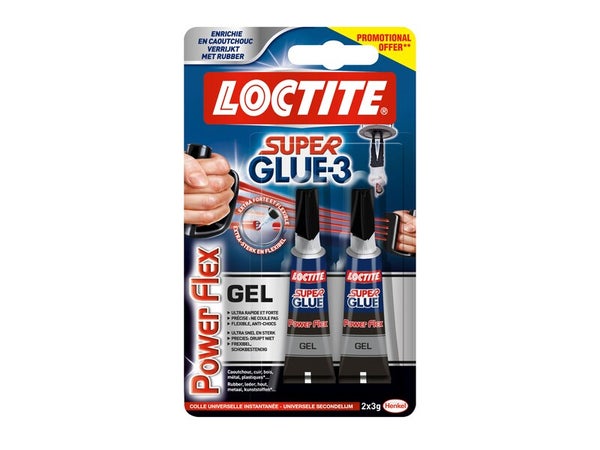 Loctite Super Glue-3  Power Gel (2 tubes de 3 g) – Colle forte ultra  résistante – Colle gel à séchage immédiat – Colle transparente  multi-matériaux : : Bricolage
