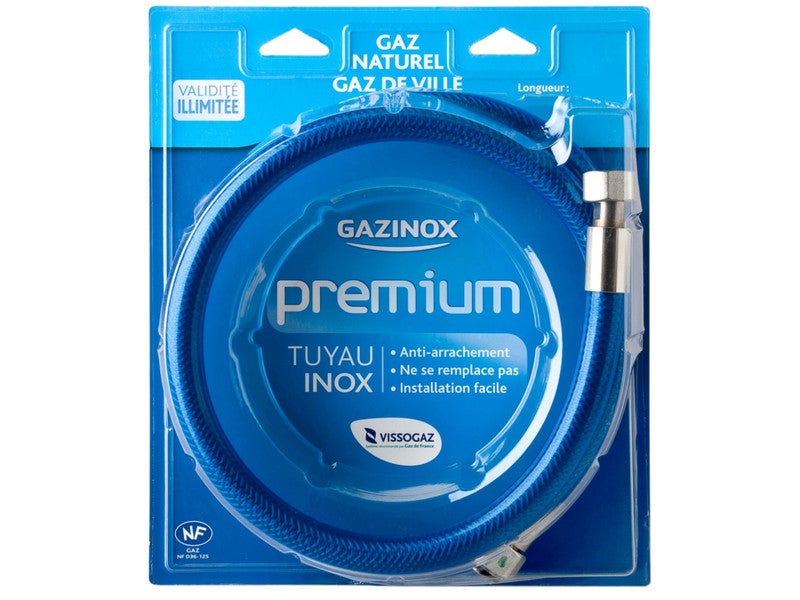 Flexible inox gaz bp validité illimitée garantie à vie, H1.5m