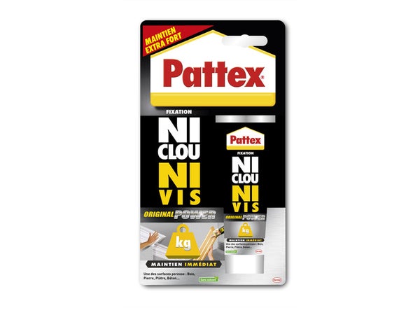 Pattex Ni Clou Ni Vis Extra Fort & Rapide, colle de fixation surpuissante,  colle blanche, tube