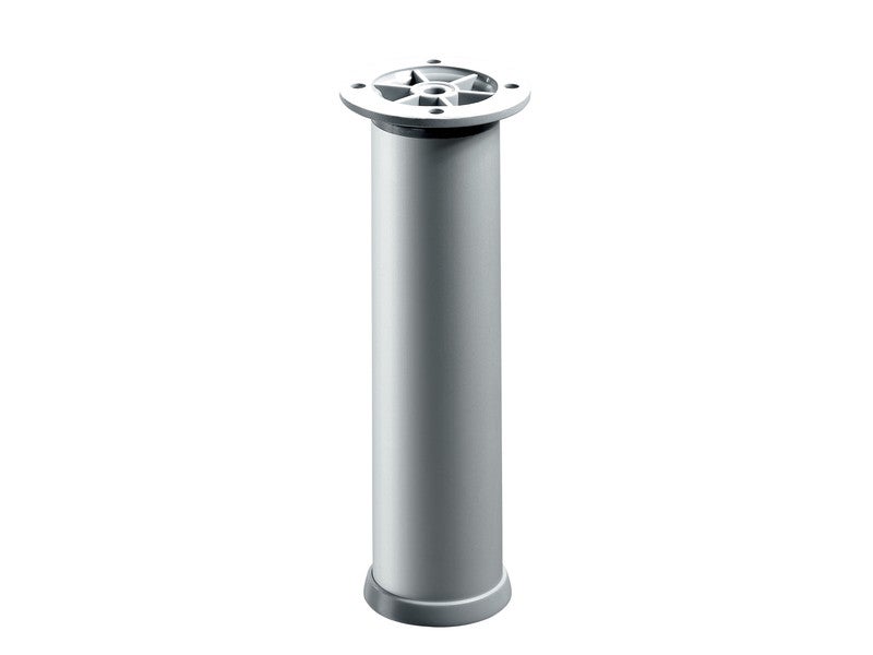 Pied meuble cylindrique réglable métal chromé gris