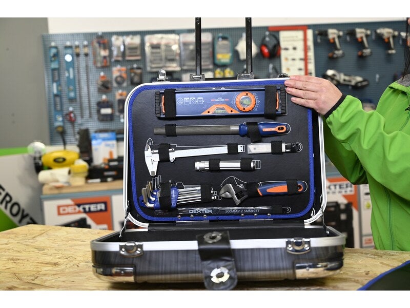 Valise à outils en métal avec poignée pliante, boîte à outils portable,  fermeture à loquet, mallette