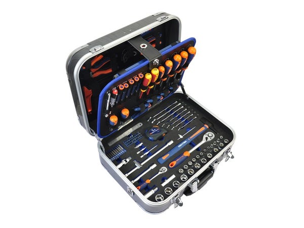 Assortiment d'outils 46 pièces dans une malette en aluminium pour  électricien