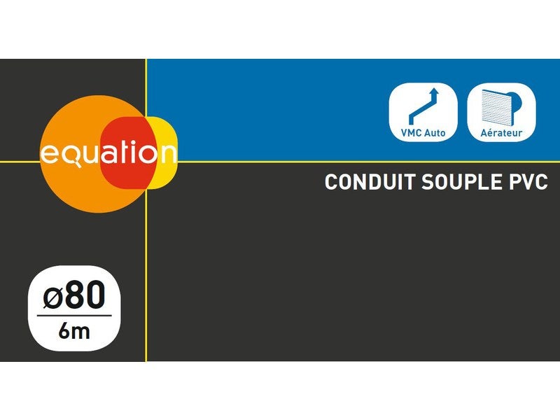 Conduit souple pvc EQUATION, Diam. 80/80 mm, L. 6 m Csp80