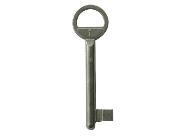Serrurerie de Picardie - Serrure encastrable à clé pour porte de chambre,  axe 40mm, bouts ronds, blanc, 2 clés