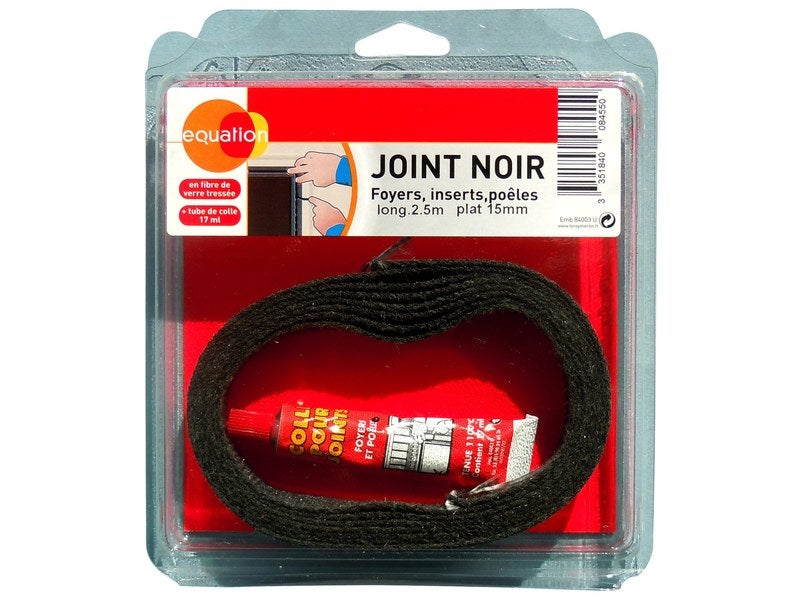 16 mm corde de scellage de cheminée, noir, pour poêle à bois, Joint de porte de poêle à haute température