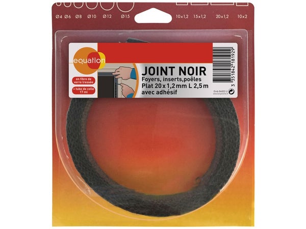 Joint fibre verre diamètre 15 mm L 2,5 m PYROFEU, 398671, Chauffage  Climatisation et VMC