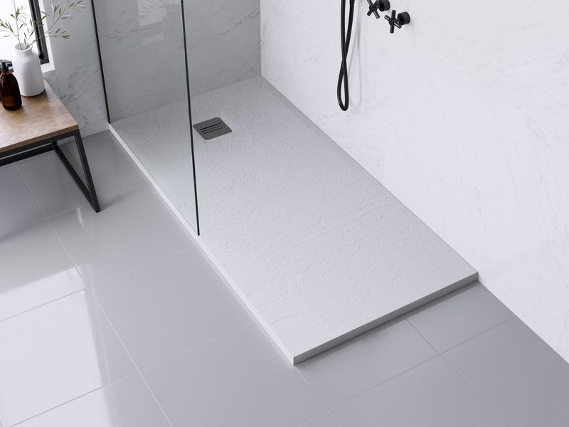 Receveur de douche rectangulaire extraplat en résine blanc 160 x 80 cm -  Brico Dépôt