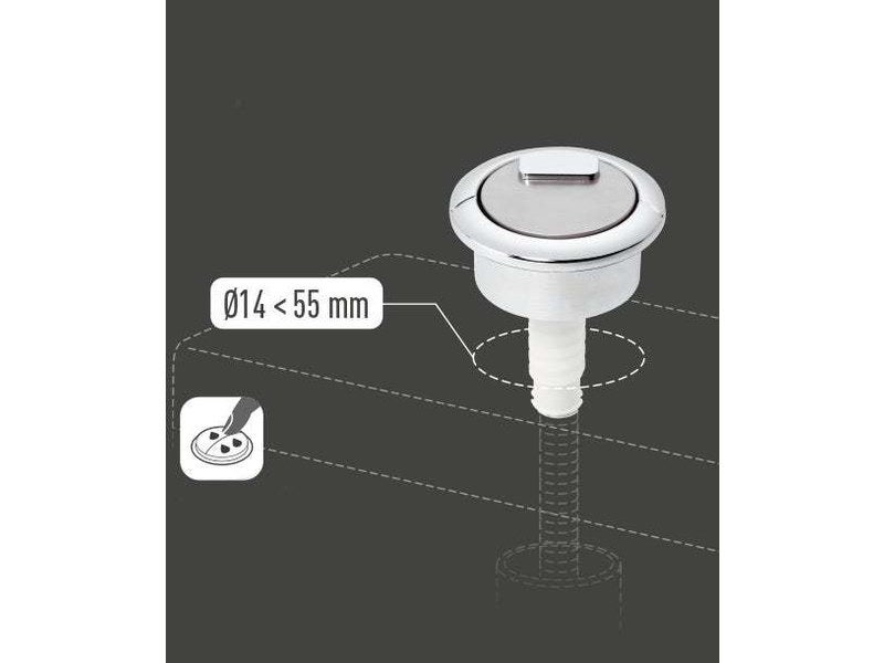 Remplacement de la chasse d'eau à bouton-poussoir de toilette, double bouton  de chasse d'eau de toilette à tête ronde Accessoires de remplacement de  bouton de chasse d'eau pour salle de bain Réservoir