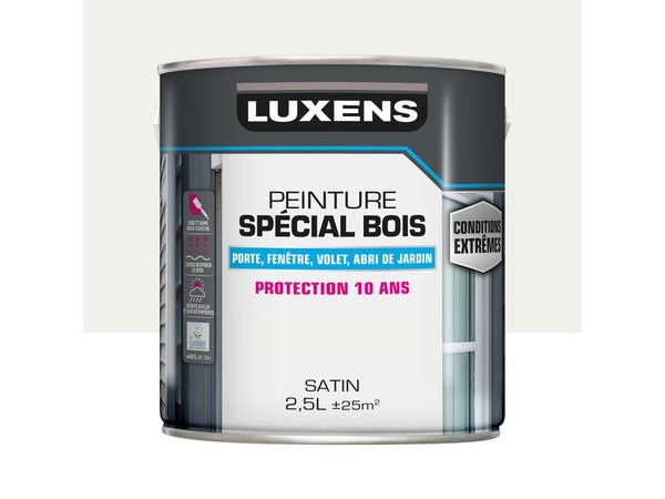 Peinture Bois Extérieur / Intérieur Luxens, Noir Satiné 0.5 L