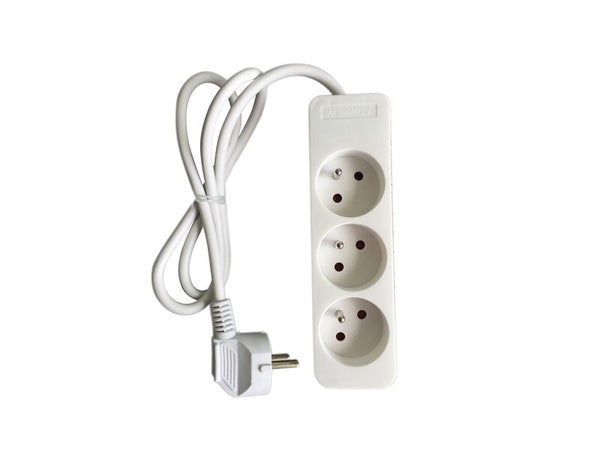 Prises, multiprises et accessoires électriques InLine ® Power Strip 3 ports  3x Type F allemand avec sécurité enfant blanche 5m