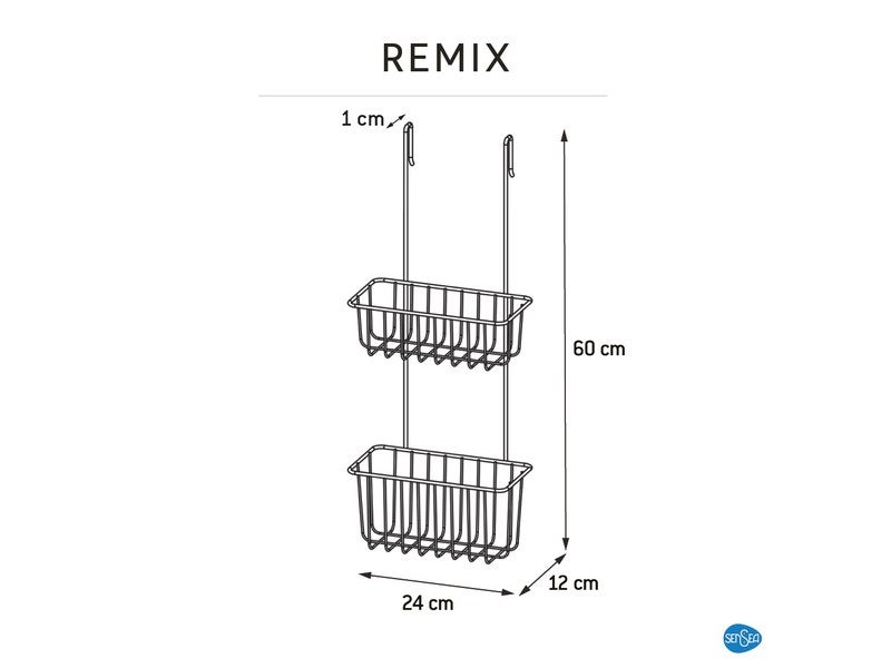 Etagère de bain / douche a suspendre, silver, Neo