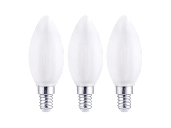 3 ampoules led àfilament blanc sphérique E27 40 W, LEXMAN