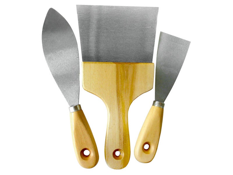 Lot de 3 spatules à mastic - couteaux à enduire