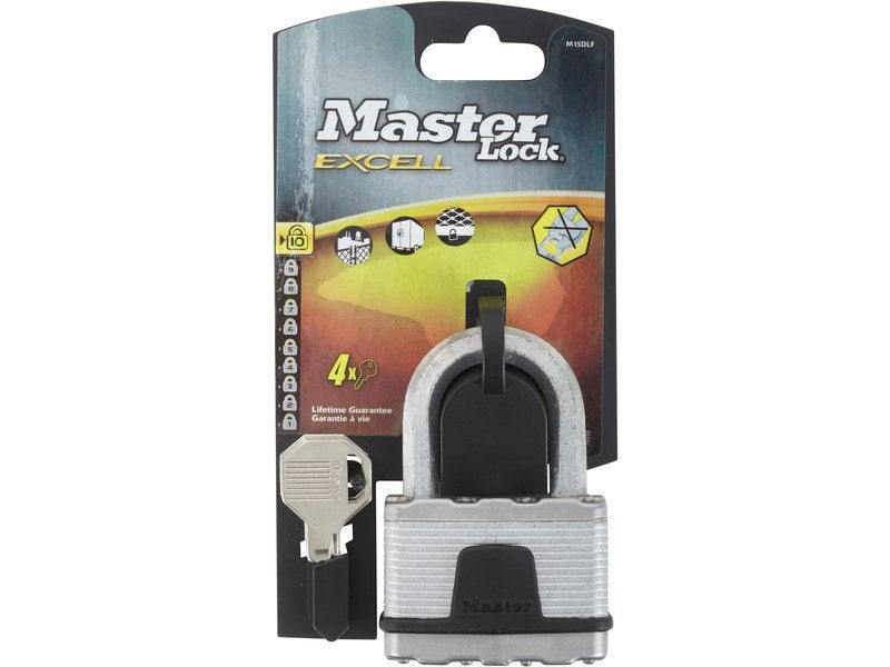 Cadenas à clé en acier laminé, MASTER LOCK, l.64 mm