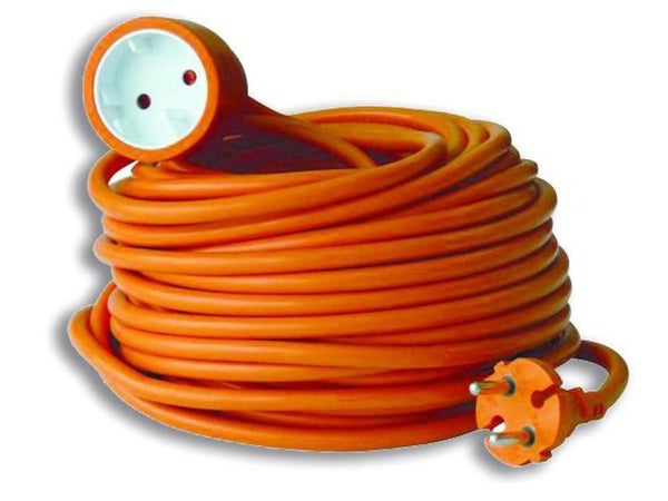 Rallonge pour prise orange, 1x2P+Z 10m, OMY 2x1mm2, 230VAC/10A , POLISH  PRODUCT - Vente en ligne de matériel électrique