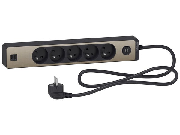 TESSAN Bloc Multiprise Electrique avec 4 Prises und 3 Ports USB  Chargeur,Interrupteur,2M,Gray - Cdiscount Bricolage