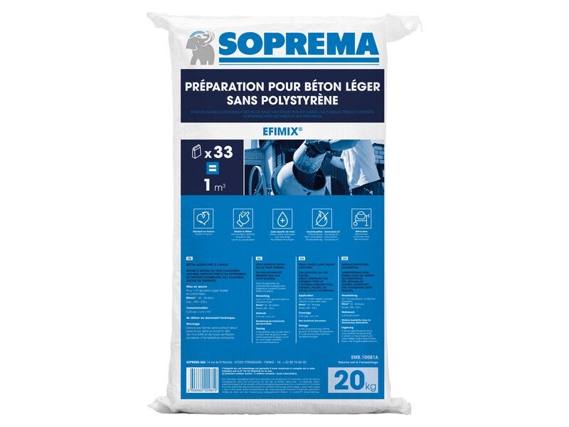 Beton allege sac 20 kg sale efimix avec ciment