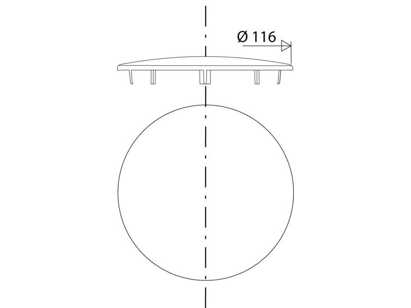 Capot abs noir bonde extra-plate de receveur de douche, Diam.90 mm,  EQUATION