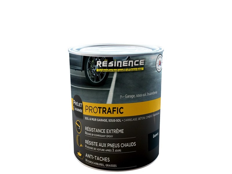 Peinture Protrafic sol/garage/sous-sol RESINENCE graphite satiné 0.3 l