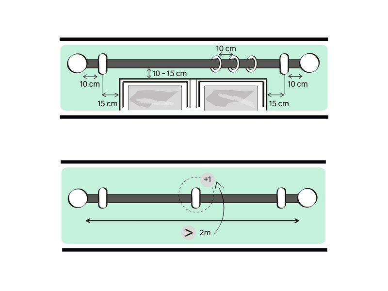 Lot de 2 Mini-Tringles à Rideaux Sans Percer Extensibles pour Volet