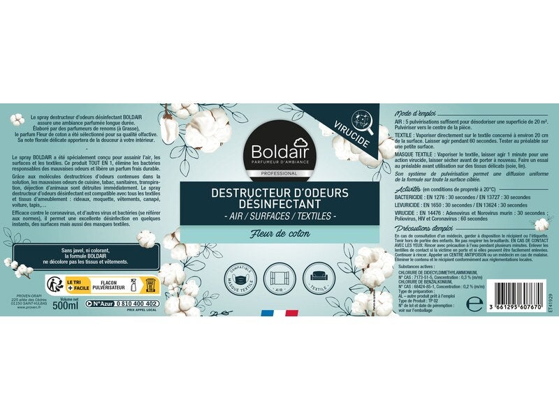 Boldair Destructeur d'Odeur Textile 500ml - BOLDAIR