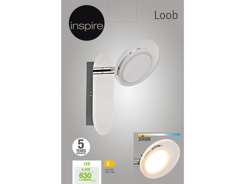 Rampe 4 spots module led, moderne noir, INSPIRE Loob