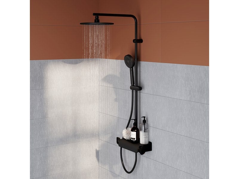 Colonne de douche avec robinetterie, SENSEA Neo, Noir