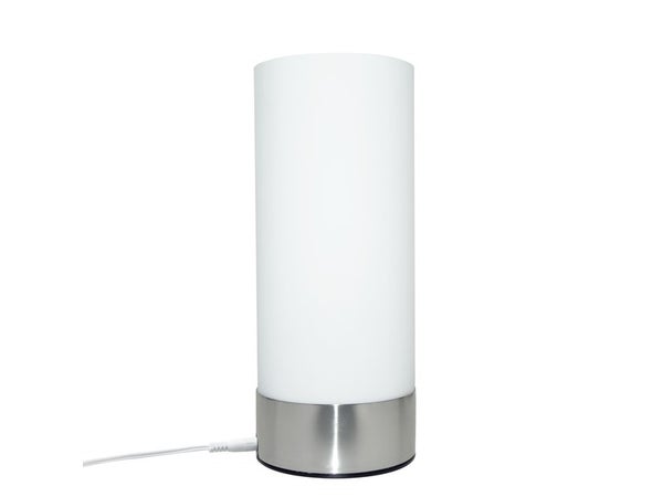 Lampe de chevet, design, verre blanc / argent, INSPIRE 450 lm Koze