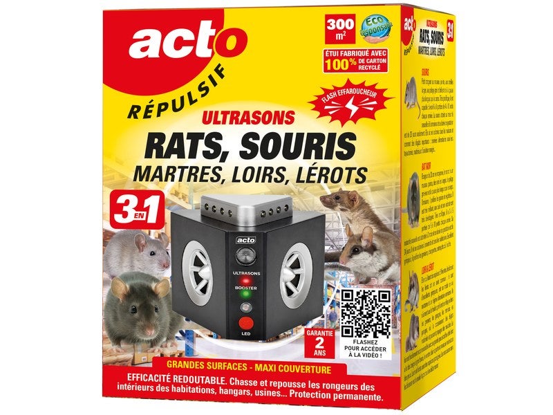 Pack 2 X M792e Répulsif À Ultrasons Anti Rongeurs Souris Rats Efficace à  Prix Carrefour