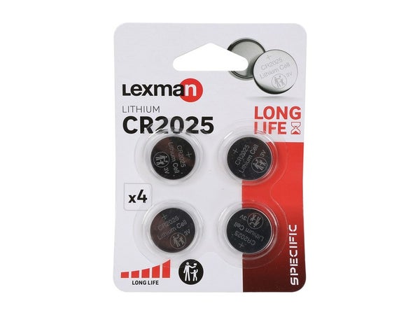 Lot de 2 piles bouton lithium cr2025, LEXMAN